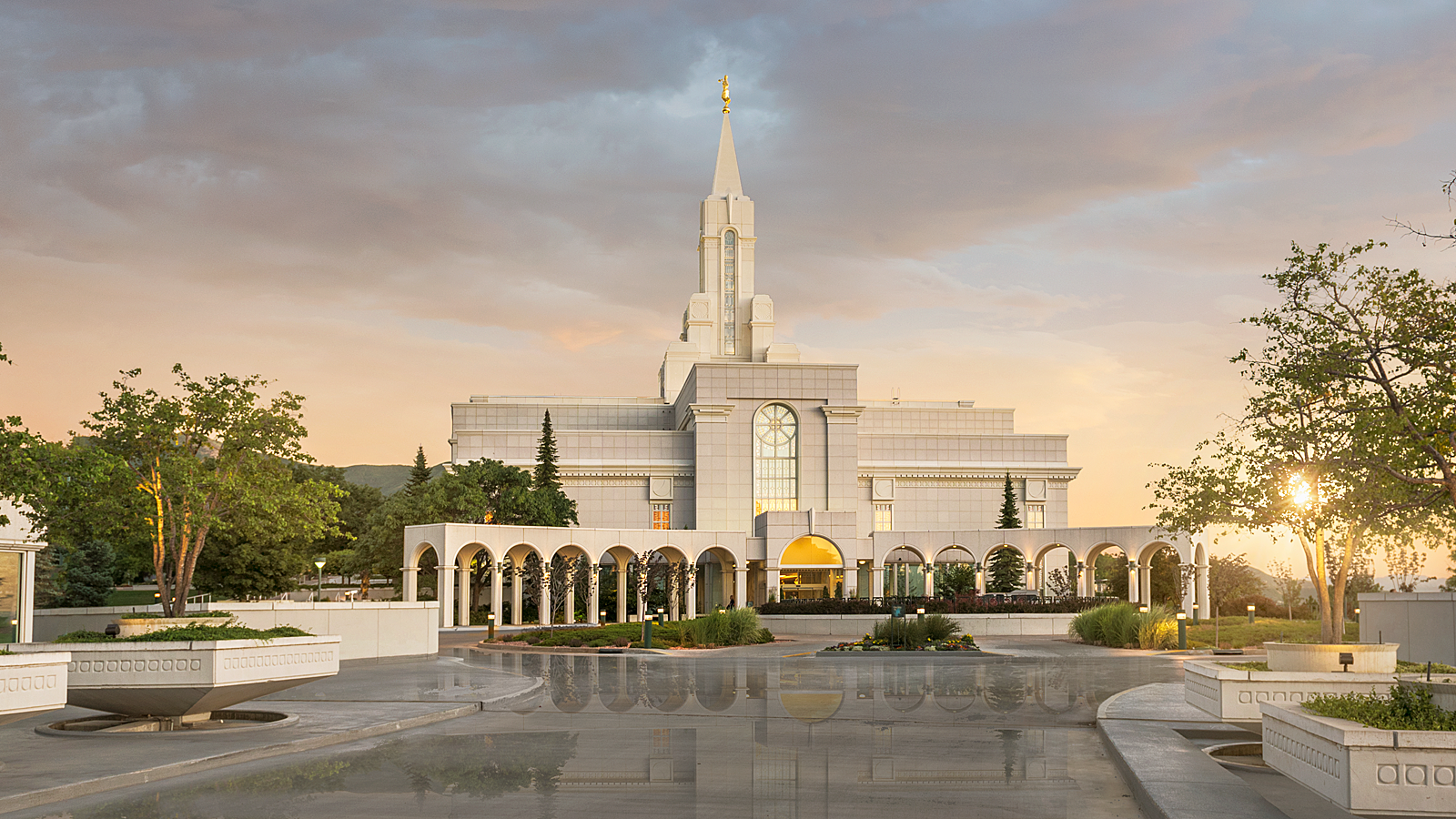 Bountiful Utah Temple - Fire of the Covenant Series (25x43 Framed Canvas Print), , large