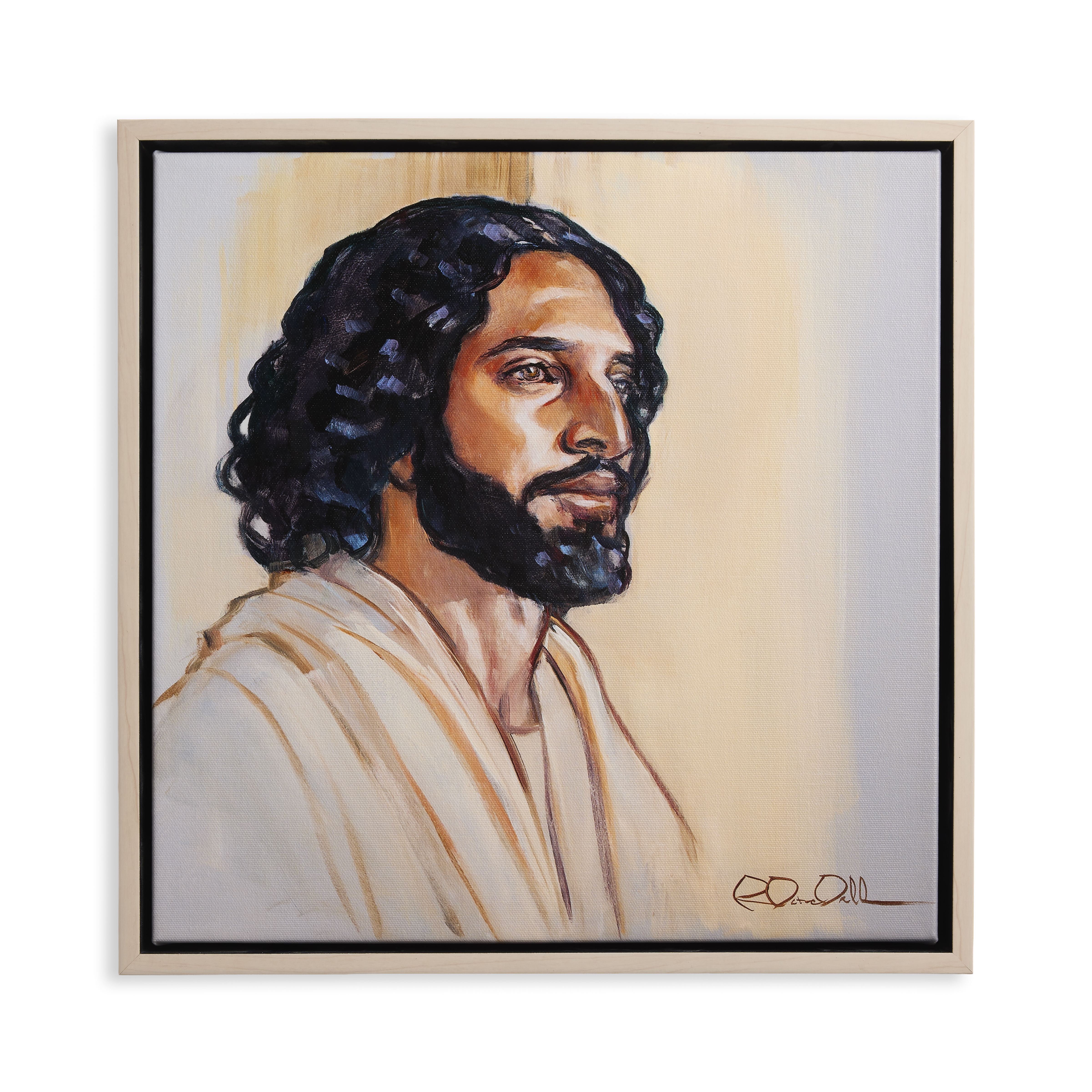 Oil Study of Christ (15x15 Framed Canvas Print)