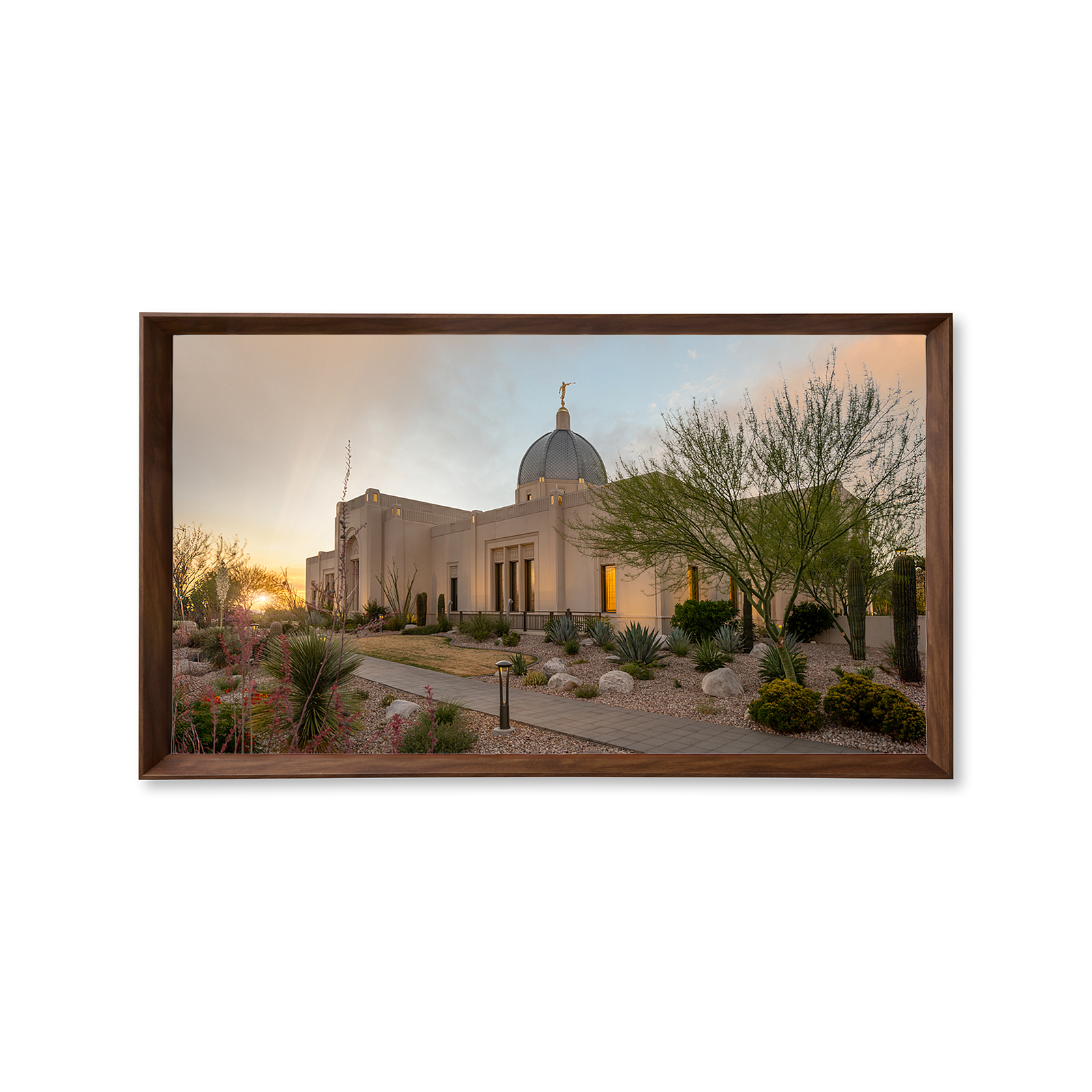 Tucson Arizona Temple - Fire of the Covenant Series (25x43 Framed Canvas Print)