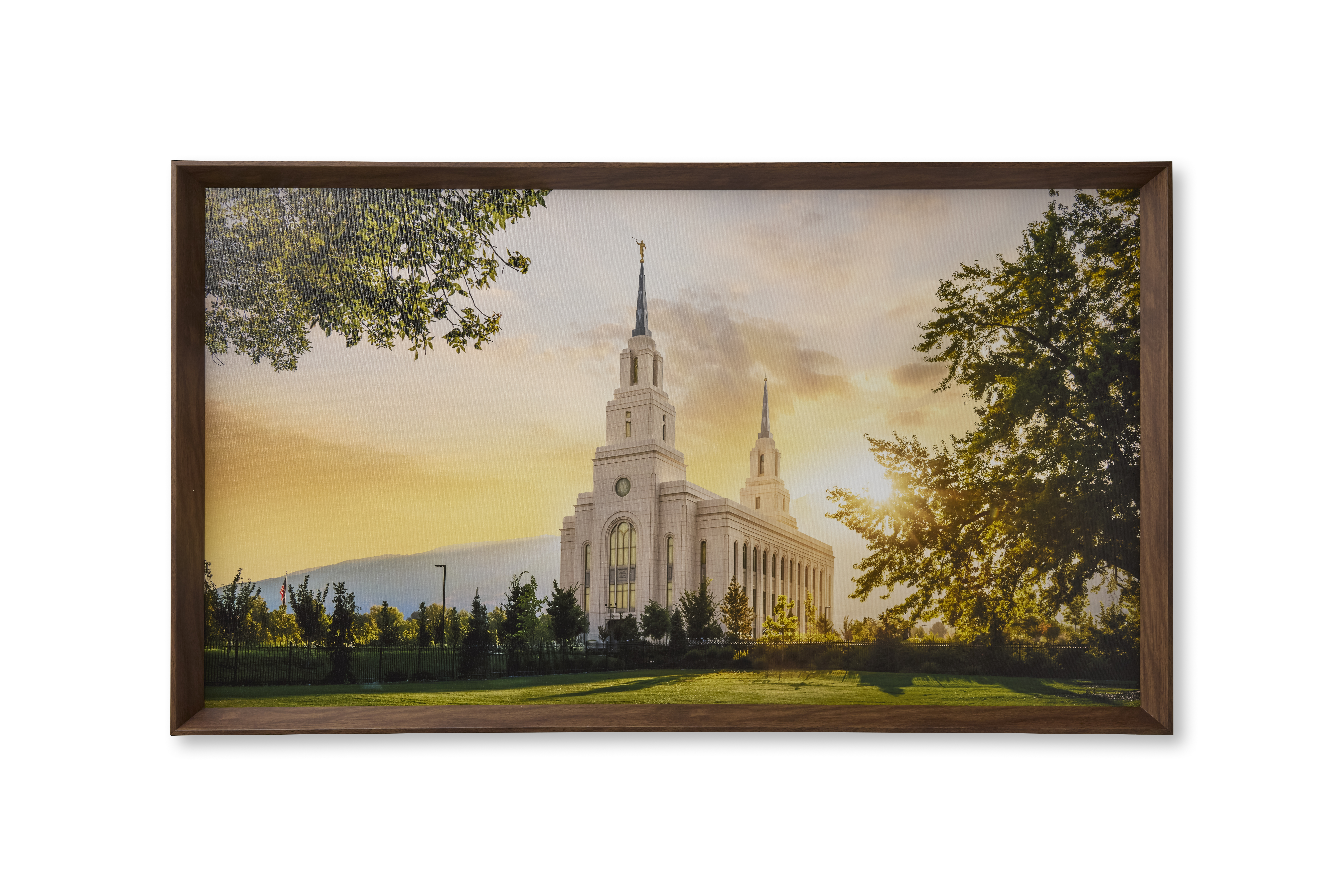Layton Utah Temple - Fire of the Covenant Series (25x43 Framed Canvas Print)