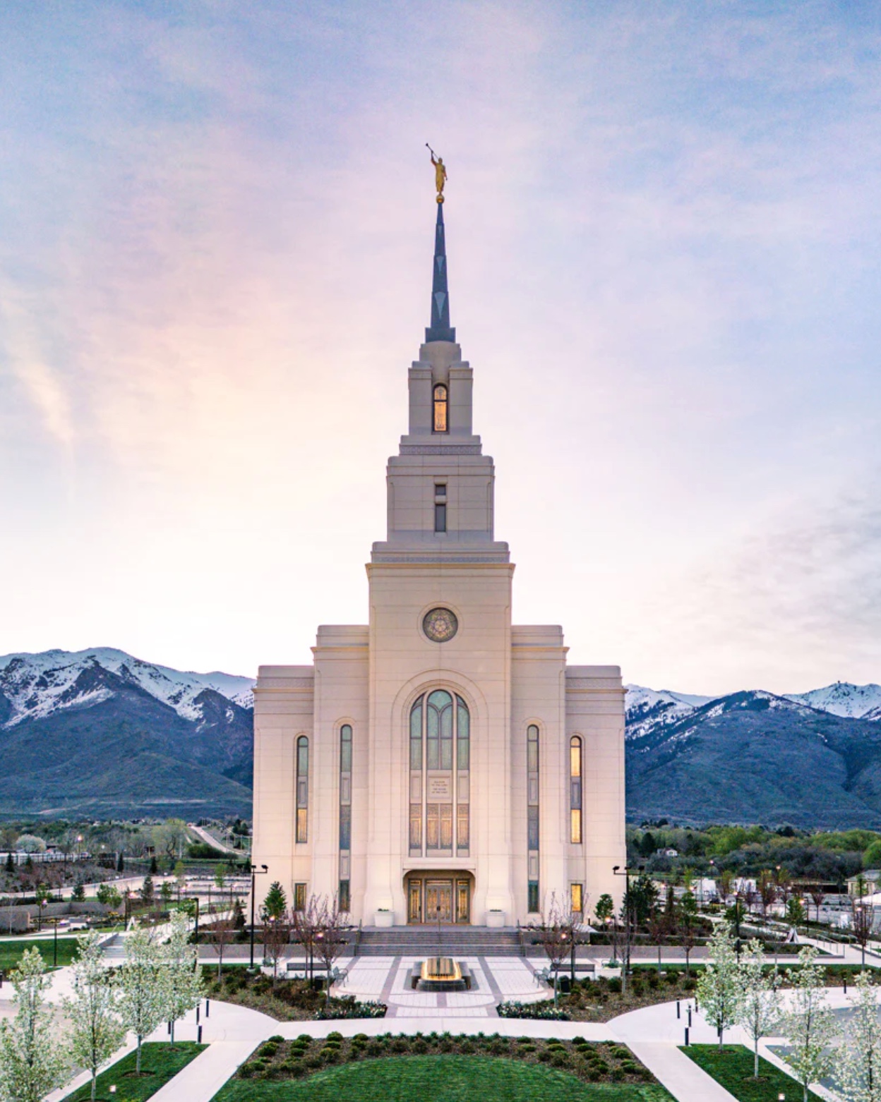 Layton Utah Temple - Mountain Blossoms Print
