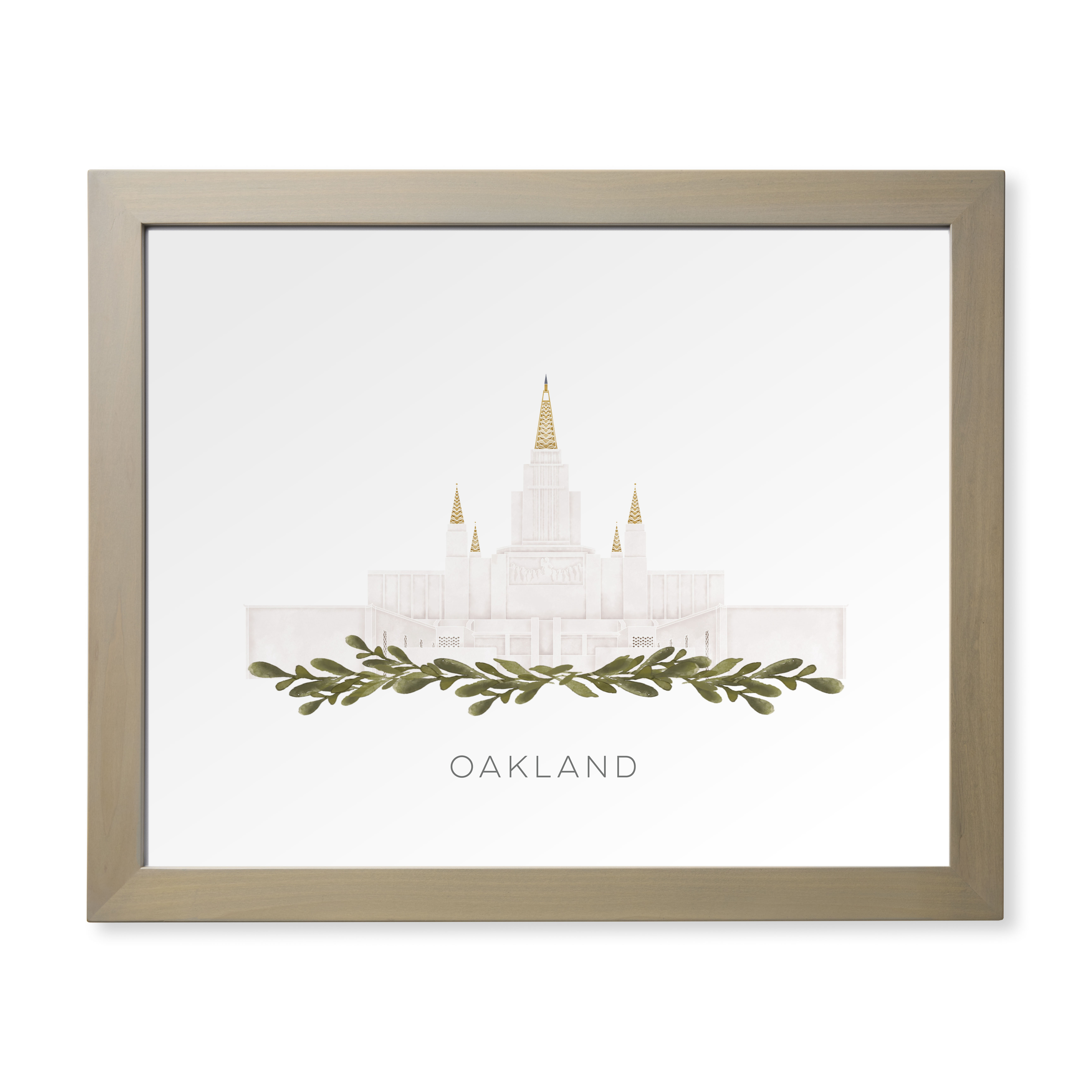 Oakland California Temple (28x34 Framed Paper Print)