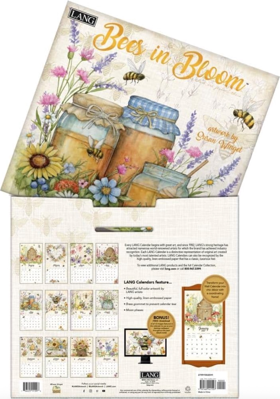 2027 Bees in Bloom Wall Calendar, , large image number 2