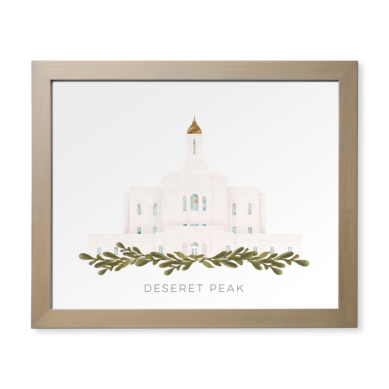 Deseret Peak Utah Temple (28x34 Framed Paper Print)