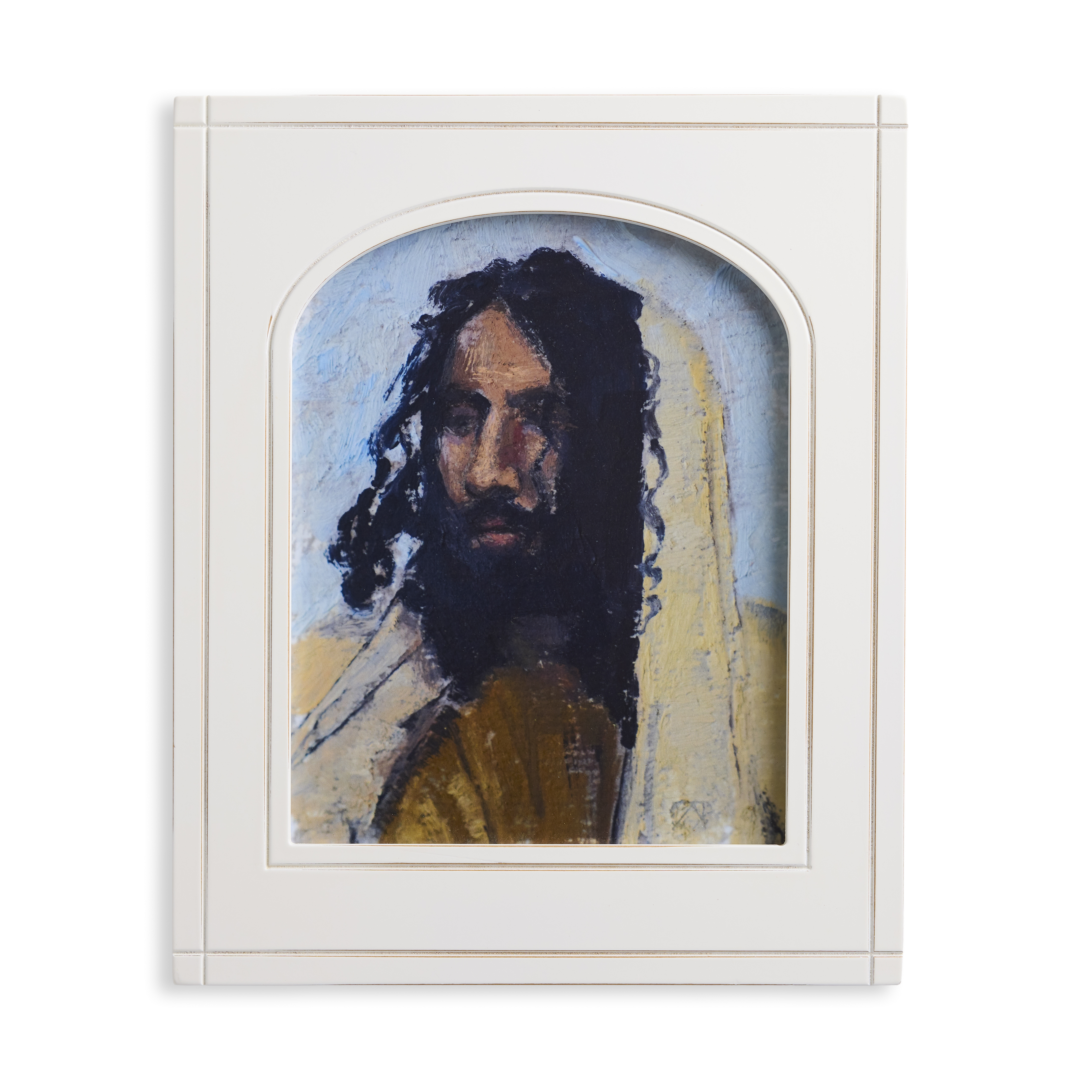 Christ Portrait  (11x13 White Arched Framed Paper Print)