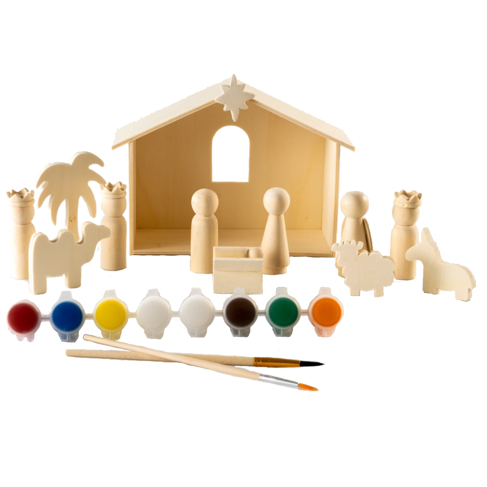 Wood Nativity Paint Kit, , large image number 0