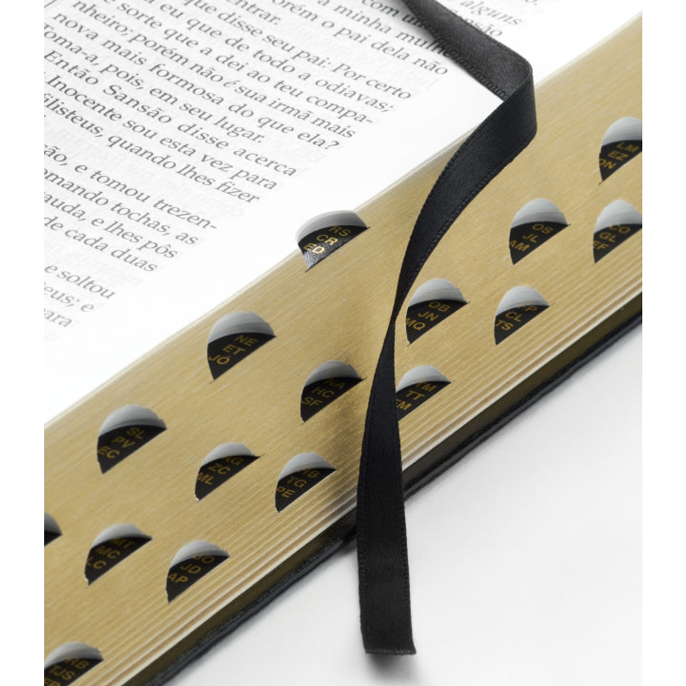 Portuguese Holy Bible Simulated Leather, Regular Indexed, Black, , large