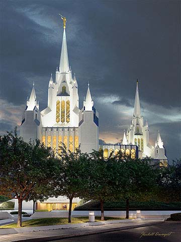 San Diego Temple: Ascending - 3x4 Print