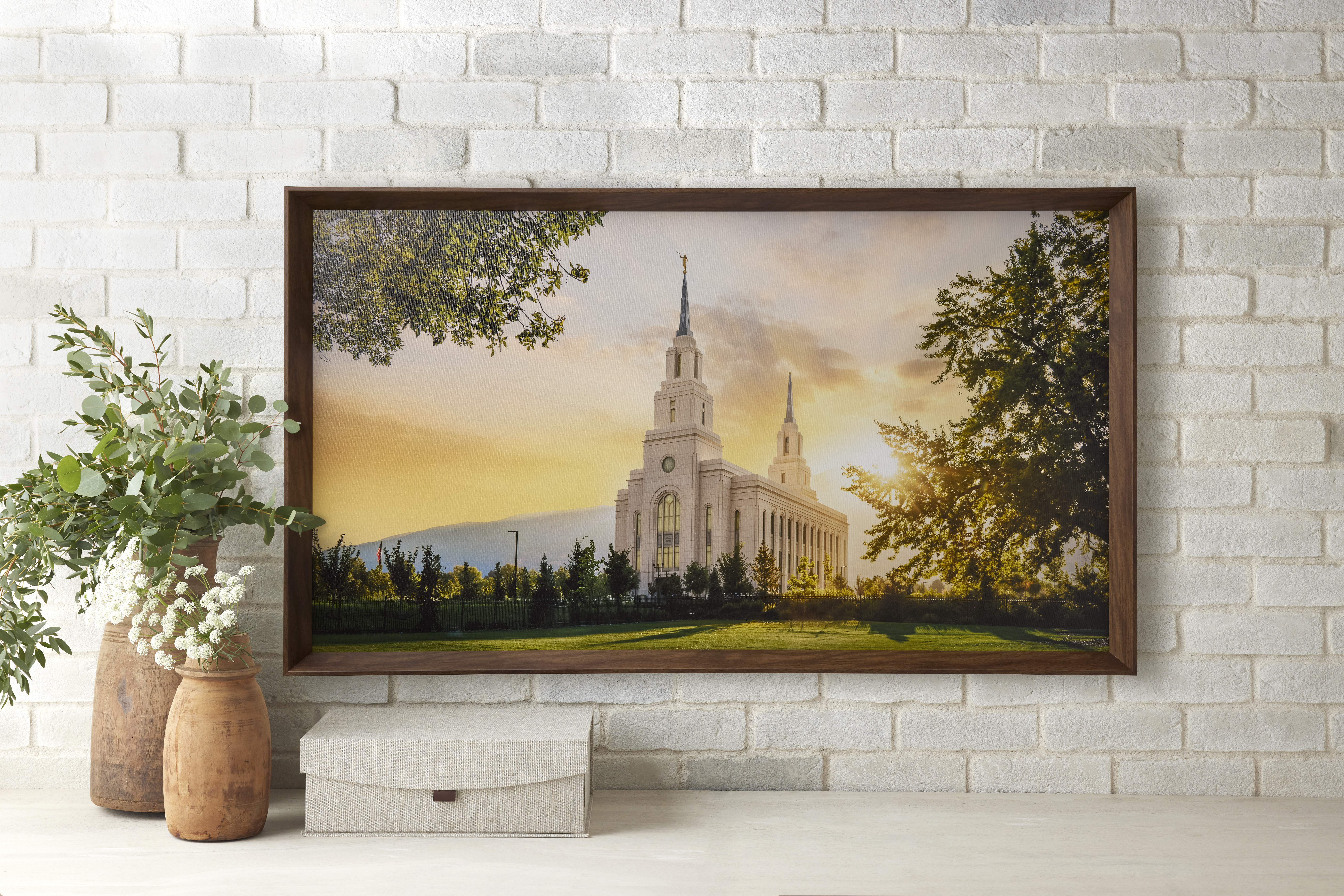 Layton Utah Temple - Fire of the Covenant Series (25x43 Framed Canvas Print), , large image number 3