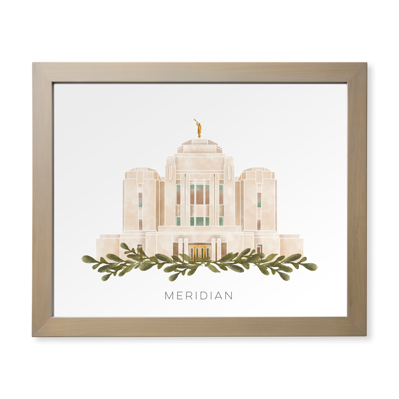 Meridian Idaho Temple (28x34 Framed Paper Print)