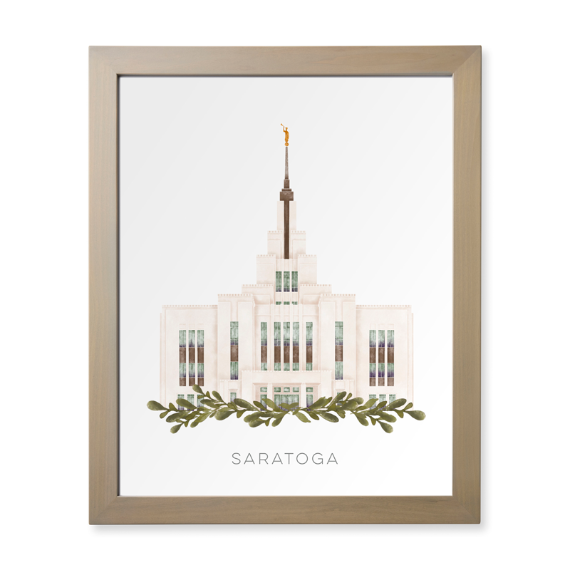 Saratoga Utah Temple (28x34 Framed Paper Print)