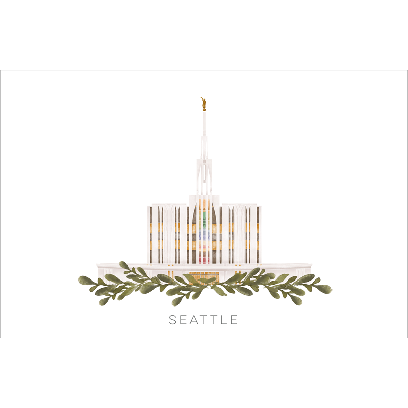 Seattle Washington Temple (28x34 Framed Paper Print)