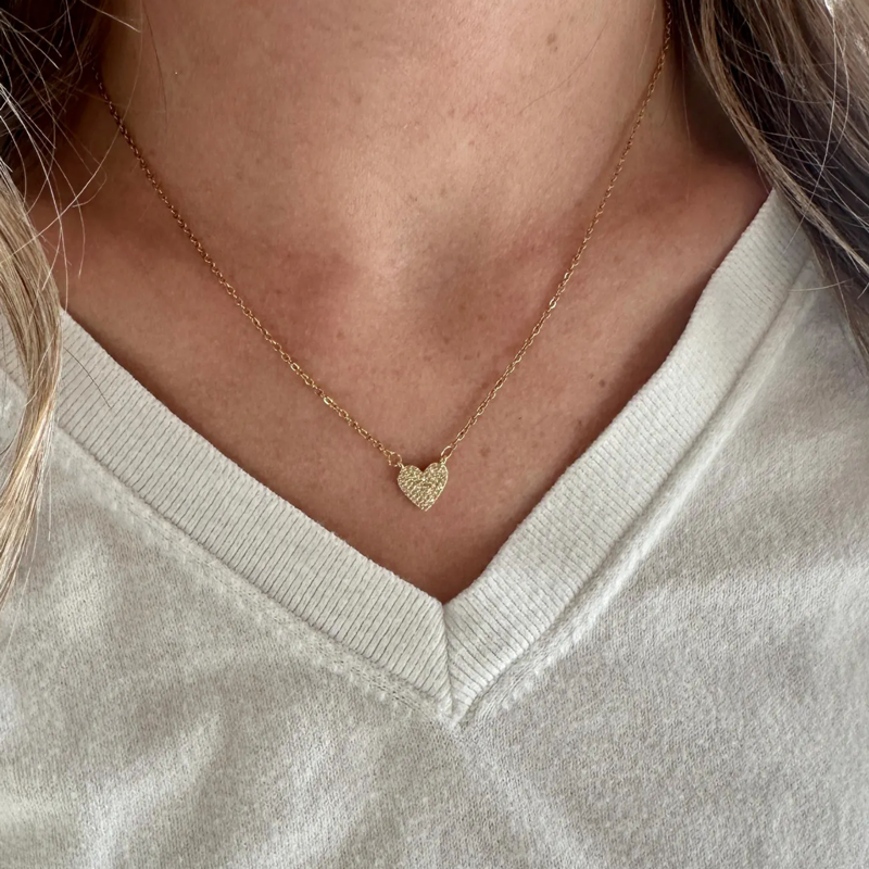 Necklace Motherhood Pave Heart Gold, , large image number 1
