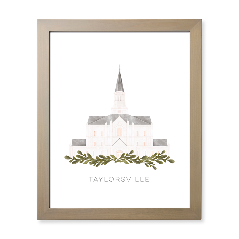 Taylorsville Utah Temple (28x34 Framed Paper Print)