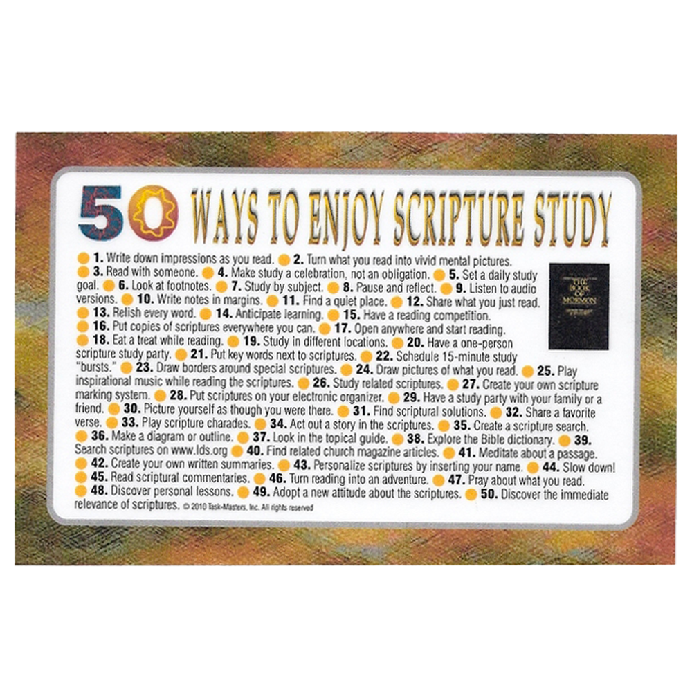 50 Ways to Enjoy Scripture Study Card (Medium)