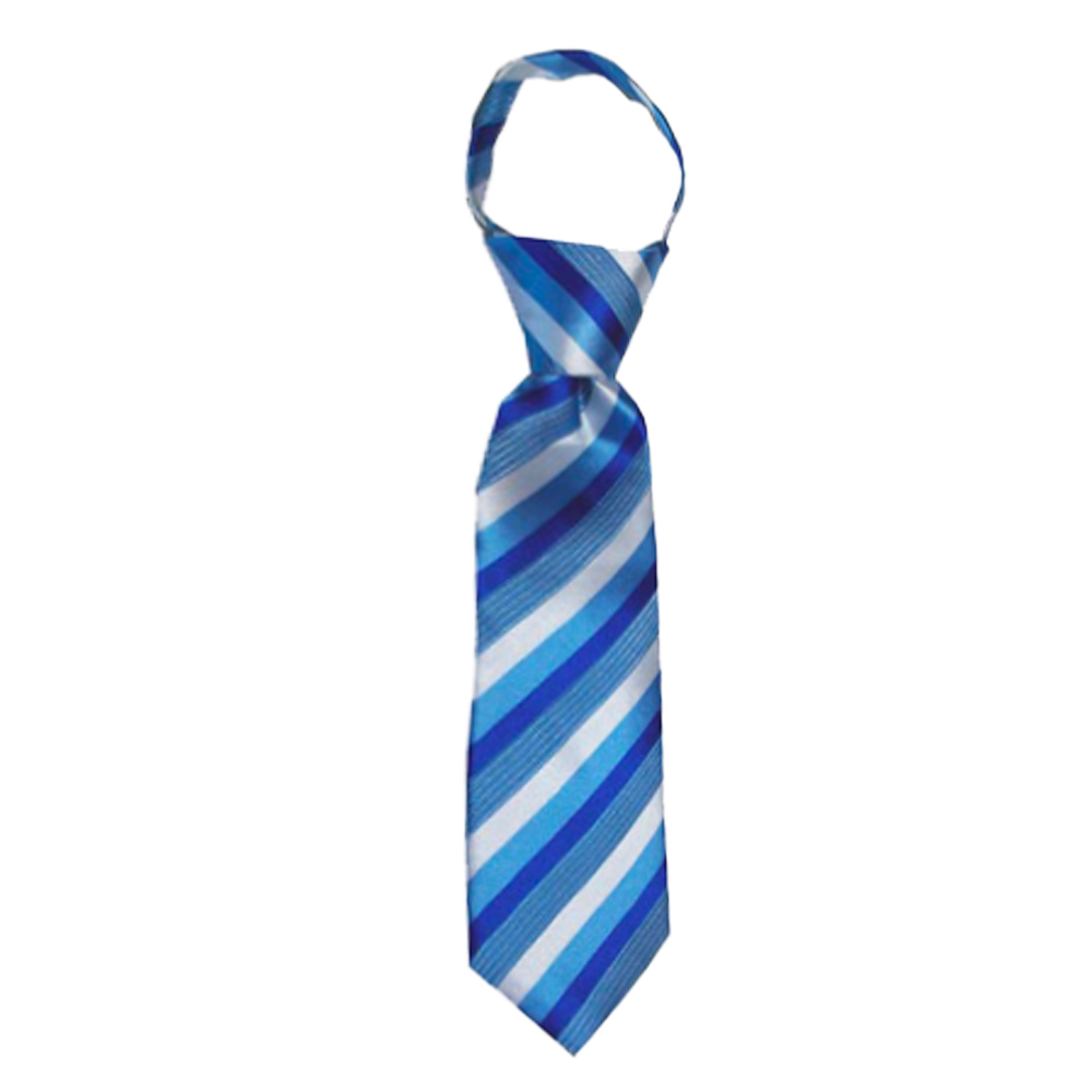Toddler Blue/Blue Stripe Zipper Tie