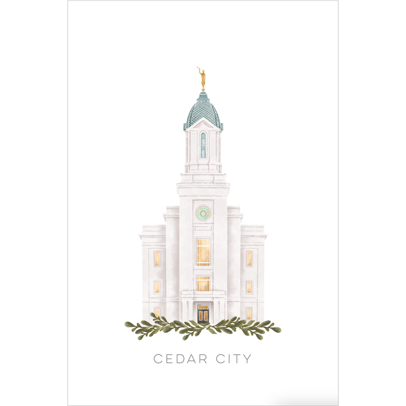 Cedar City Utah Temple (18x22 Framed Paper Print)