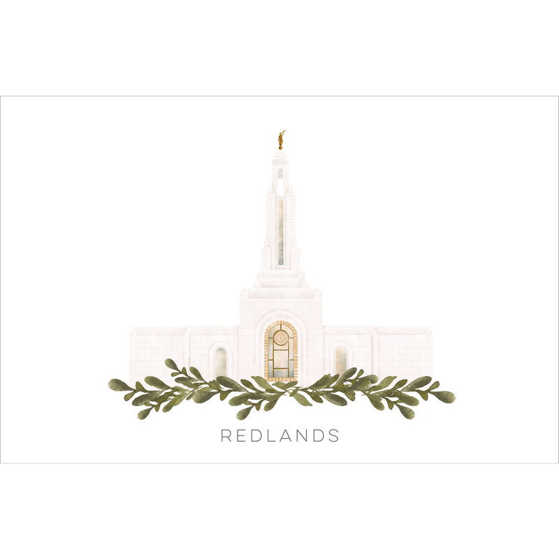 Redlands California Temple (18x22 Framed Paper Print)