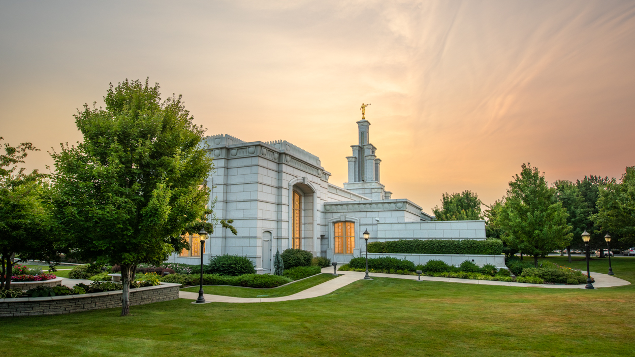 Columbia River Washington Temple - Fire of the Covenant Series (25x43 Framed Canvas Print), , large