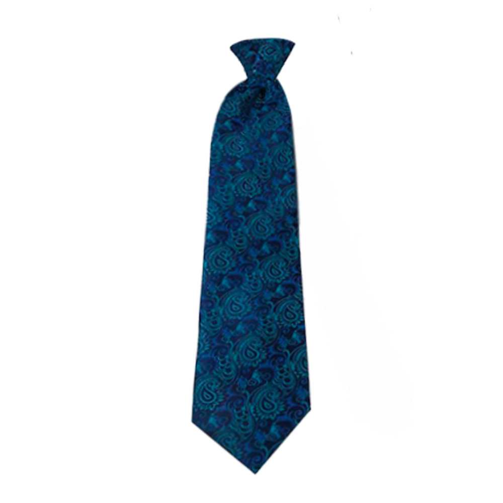 Boys' Aqua Blue Missionaries on Bikes Zipper Necktie