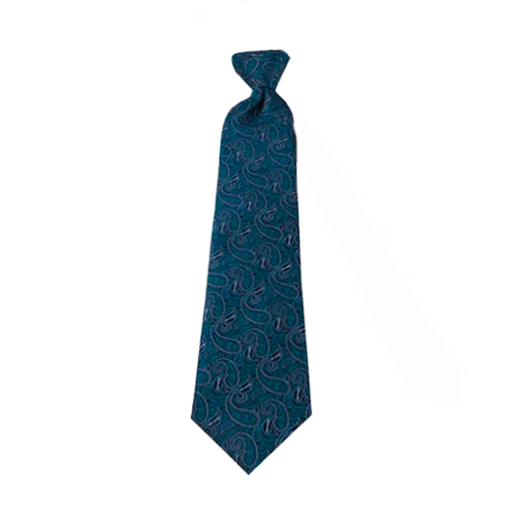 Boys' Teal Paisley Angel Moroni Zipper Necktie, , large image number 0