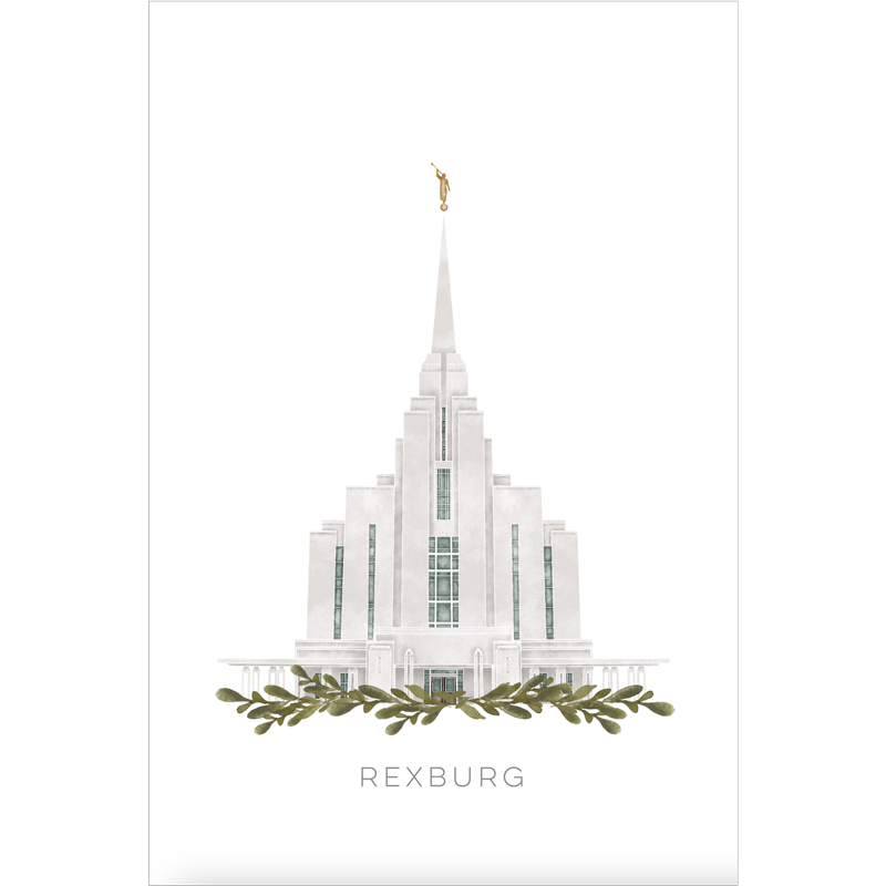 Rexburg Idaho Temple (18x22 Framed Paper Print)