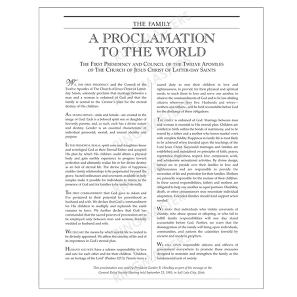 The Family: A Proclamation to the World (4x5 Print)