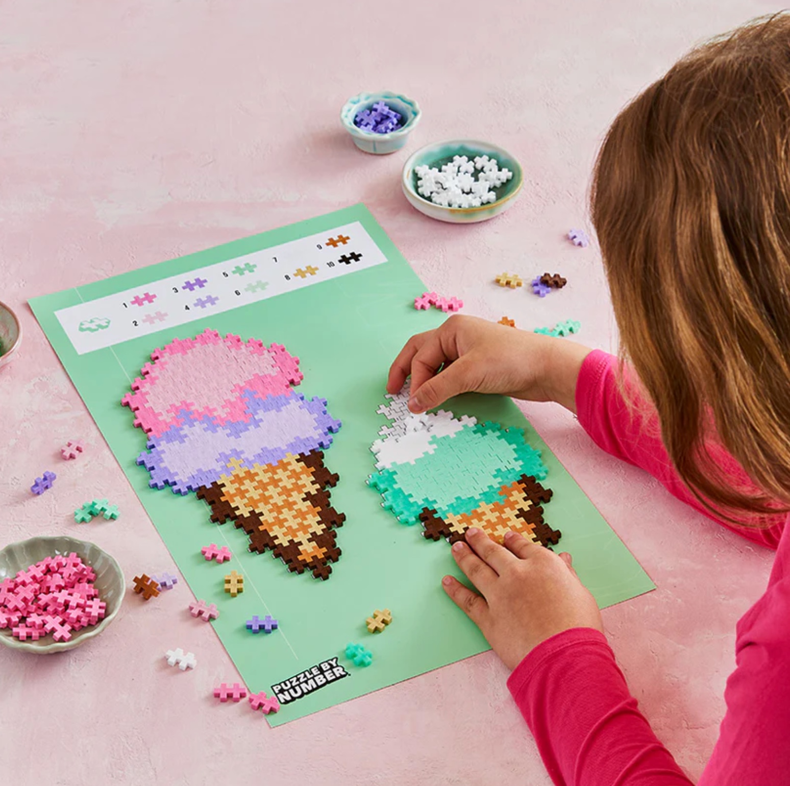Plus Plus Ice Cream Cones 250 Piece Puzzle by Number, , large