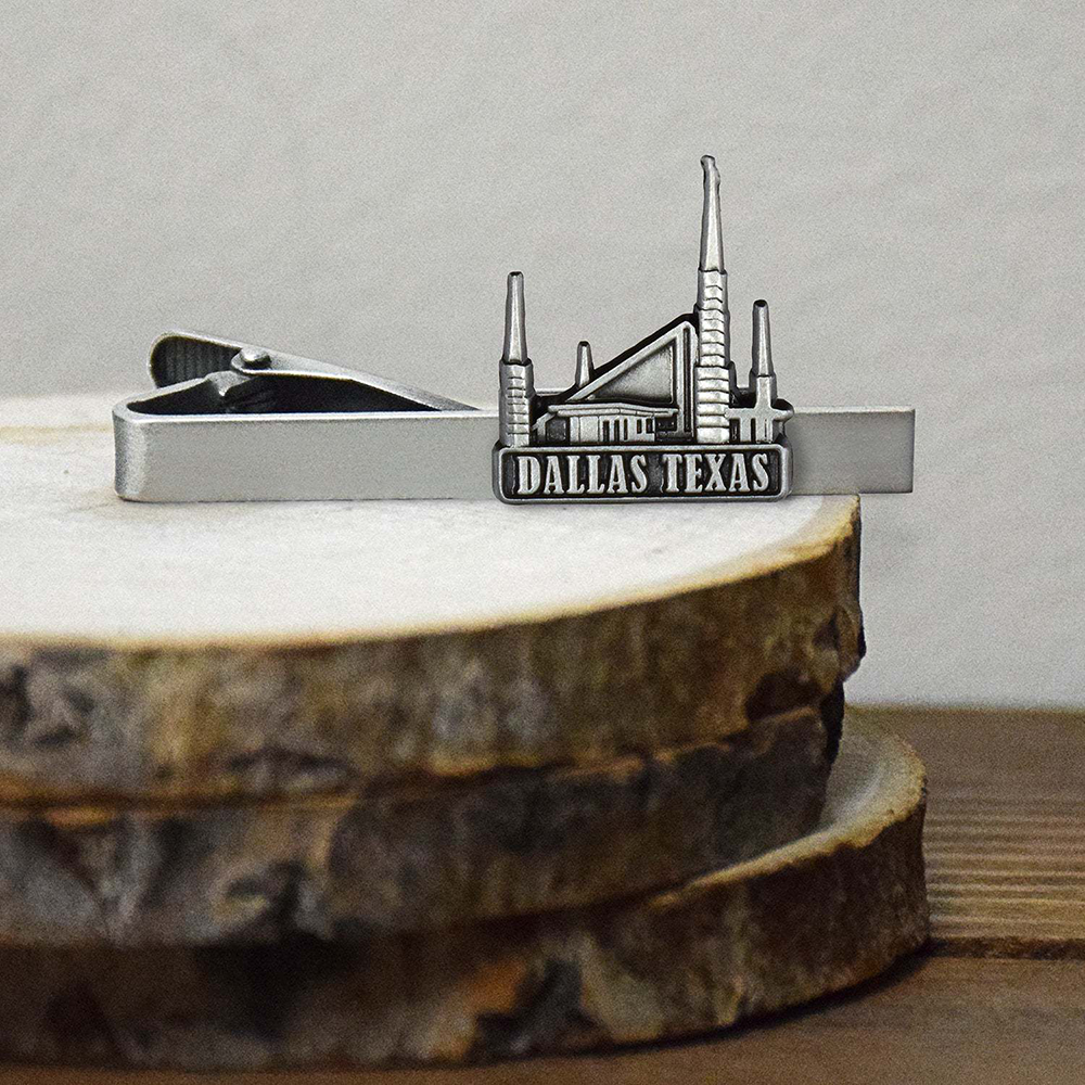 Dallas Temple Tie Bar Silver, , large