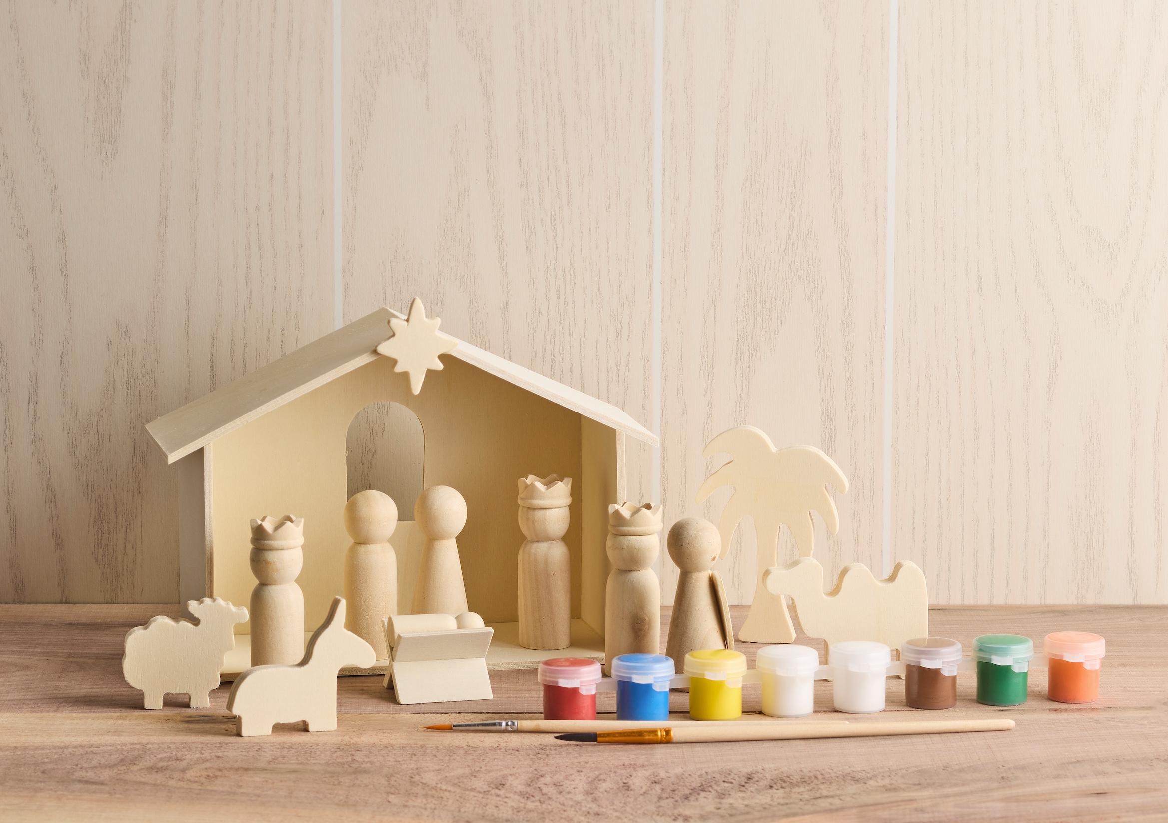 Wood Nativity Paint Kit, , large image number 1