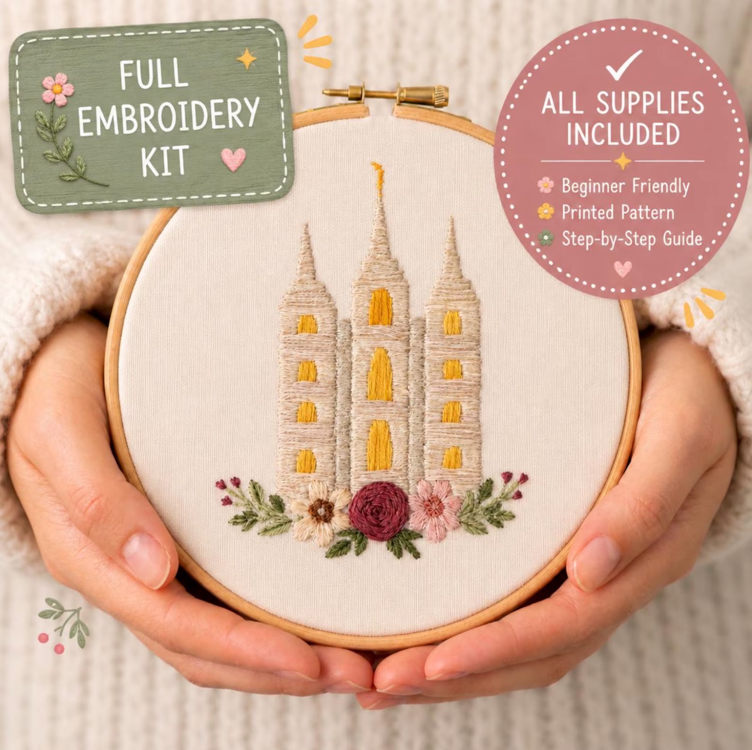 Salt Lake Temple Embroidery Kit