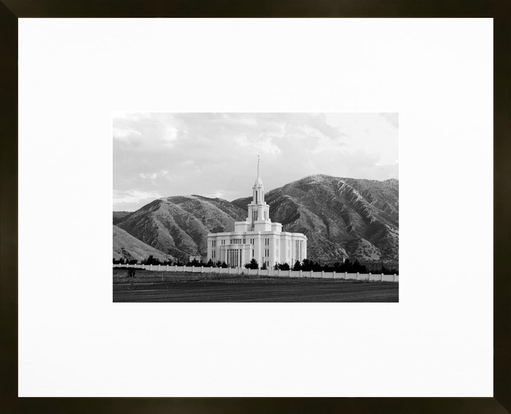 Payson Utah Temple, Place of Peace (21x17 Framed Paper Print)