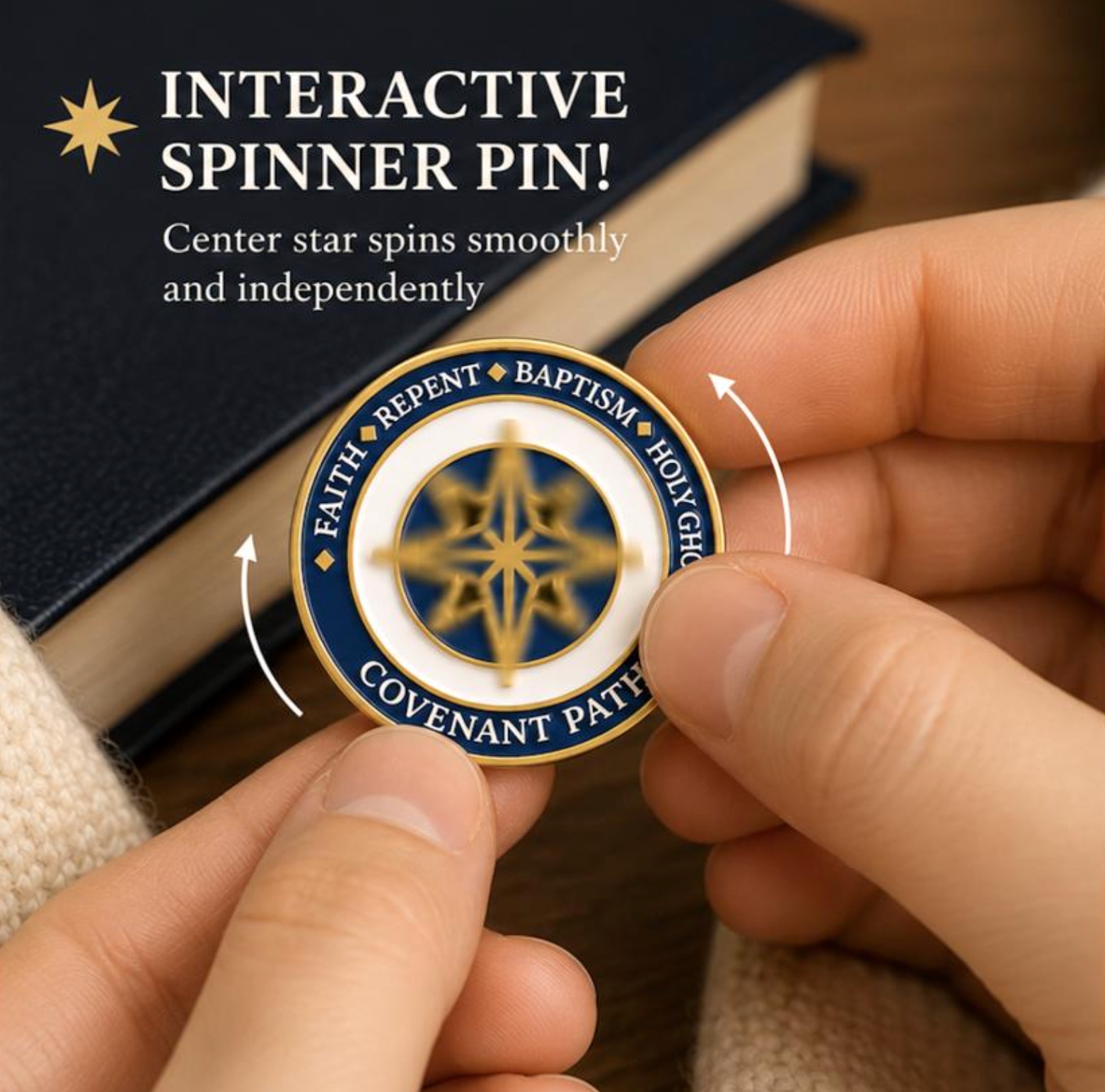 First Step on the Covenant Path Spinner Pin, , large image number 3