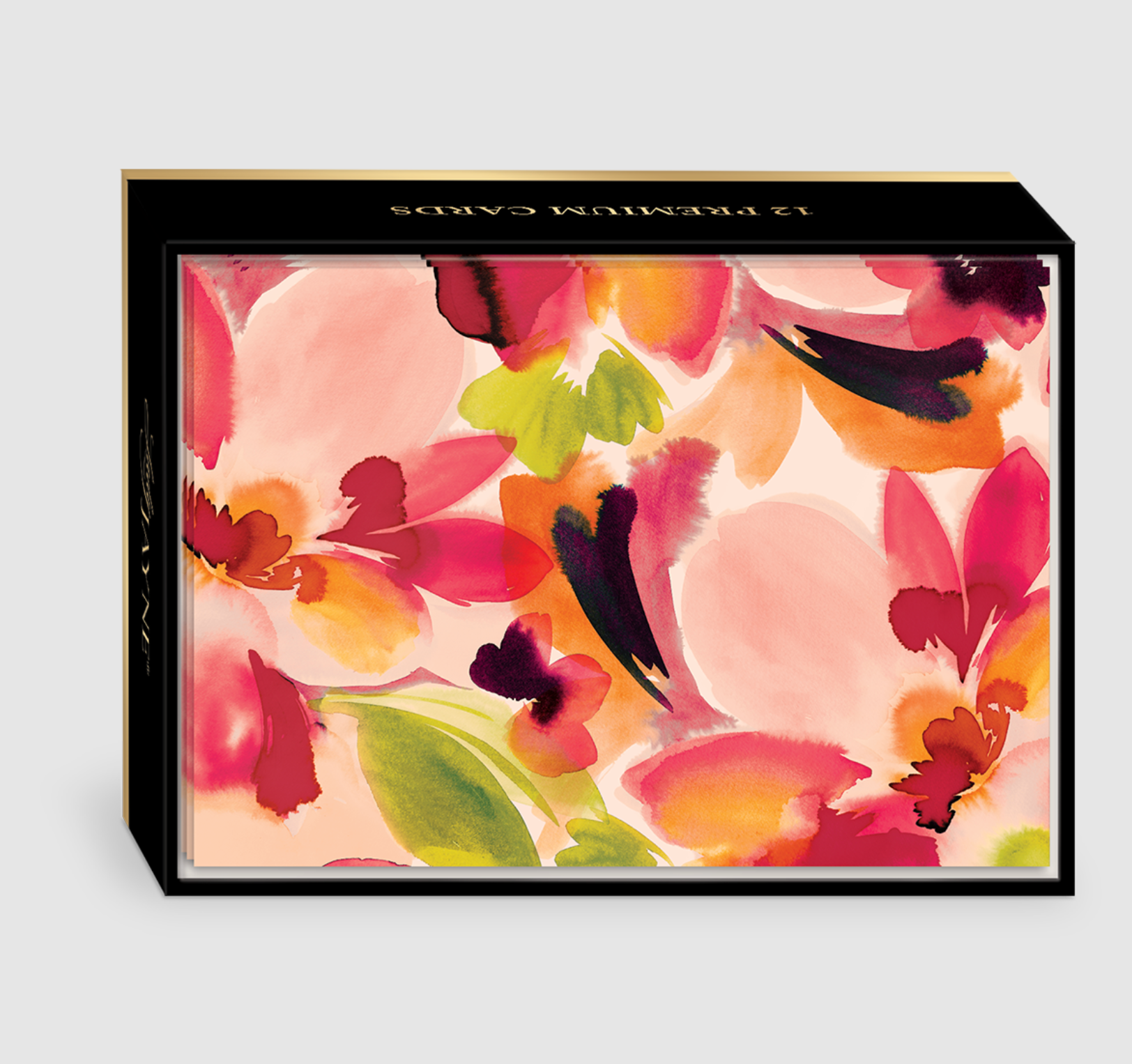 Coral Hazy Florals Boxed Note Cards