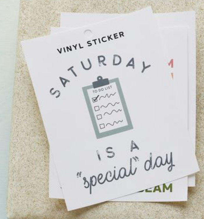 Saturday Is a Special Day Vinyl Sticker, , large