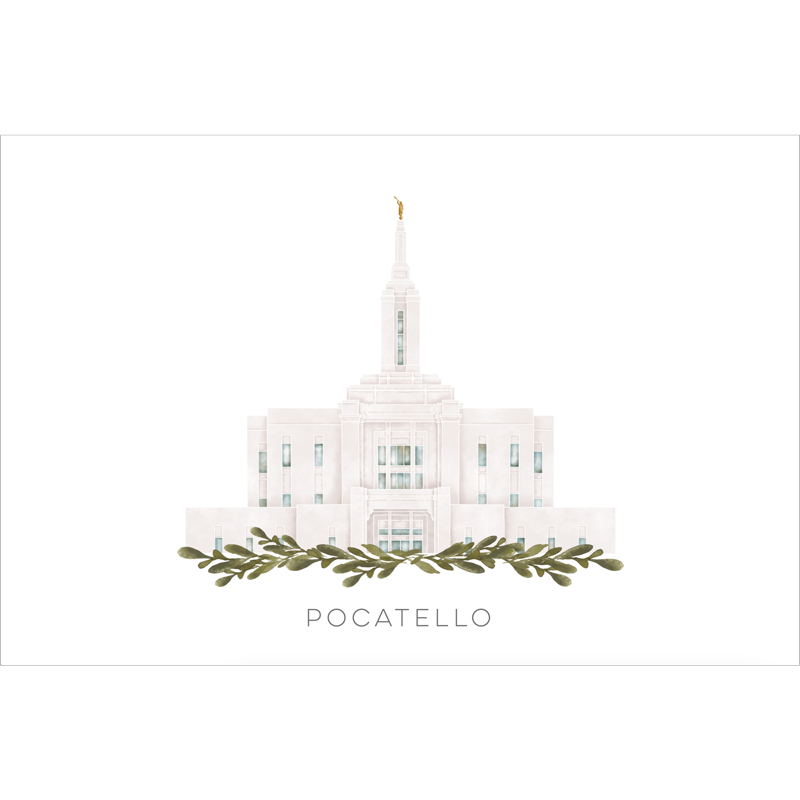 Pocatello Idaho Temple (13x16 Framed Paper Print), , large image number 2