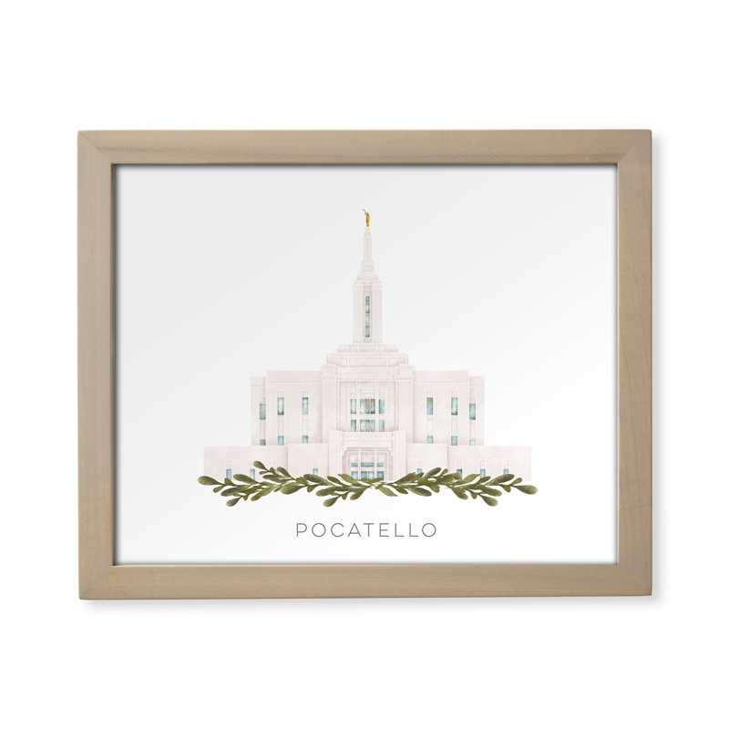 Pocatello Idaho Temple (13x16 Framed Paper Print)