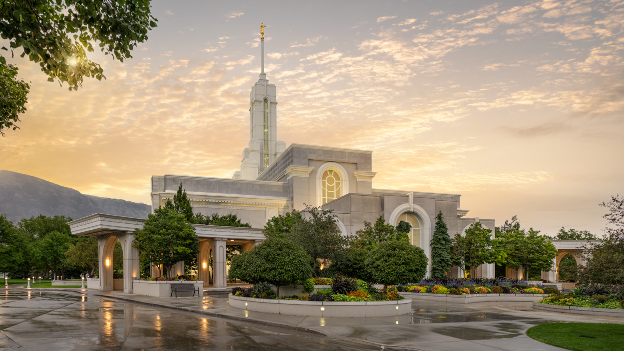 Mt. Timpanogos Utah Temple - Fire of the Covenant Series (25x43 Framed Canvas Print), , large