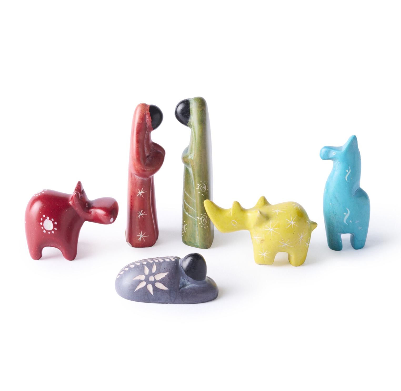 Kenya Soapstone Holy Family with Animals Nativity, , large image number 1