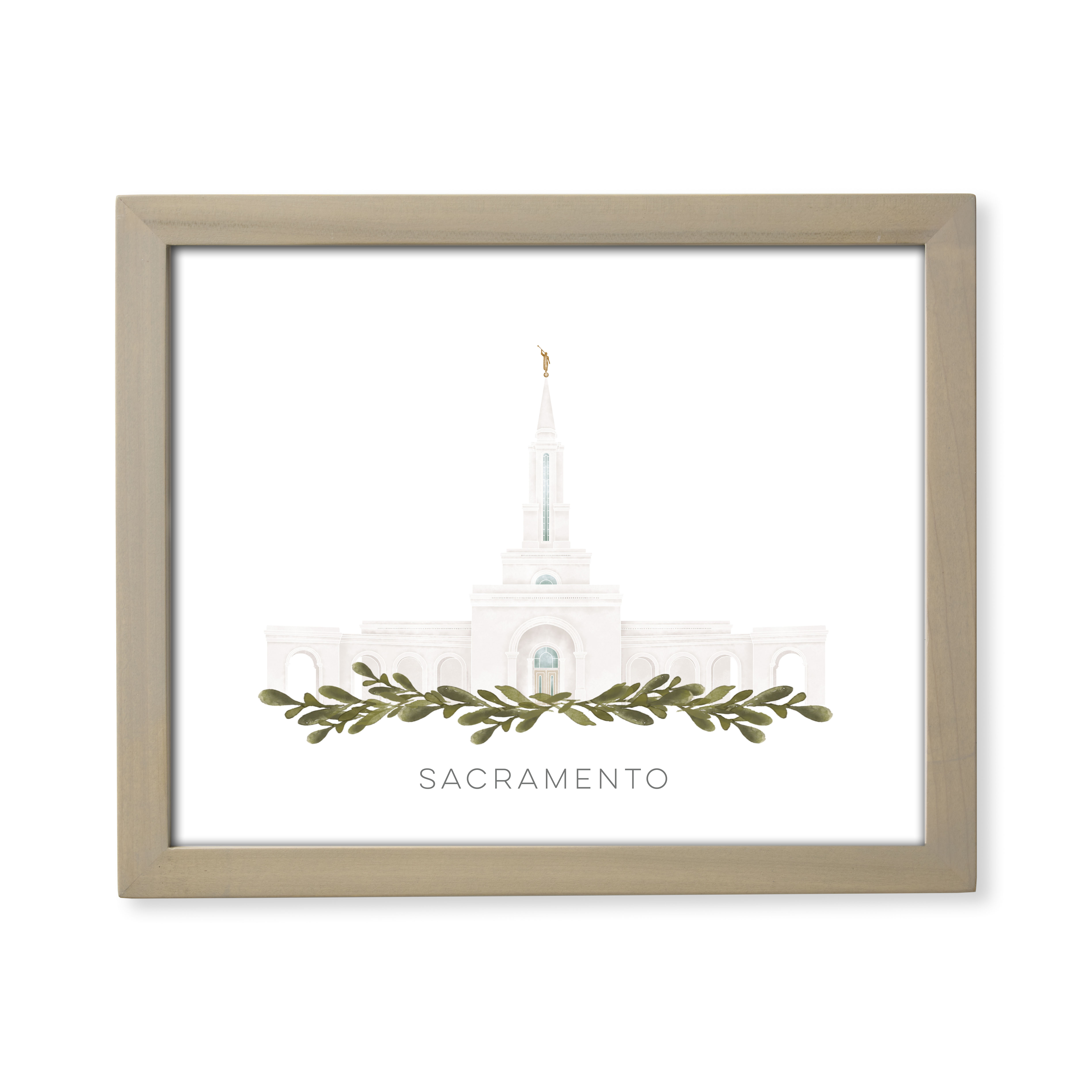 Sacramento California Temple (13x16 Framed Paper Print)