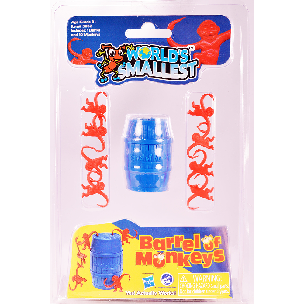'World's Smallest' Barrel of Monkeys Game