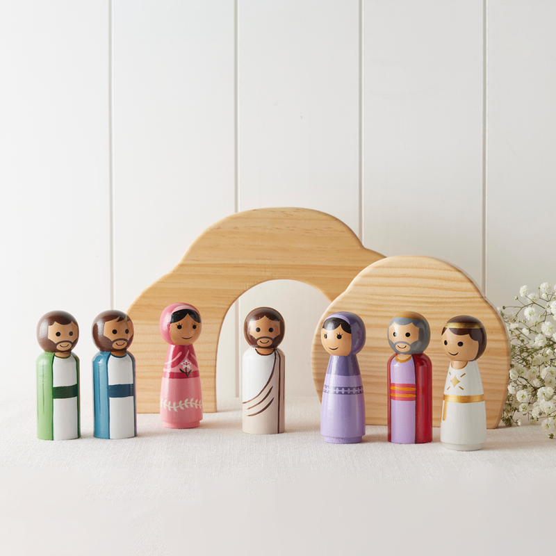 Easter Peg Doll Set with Tomb, , large image number 3