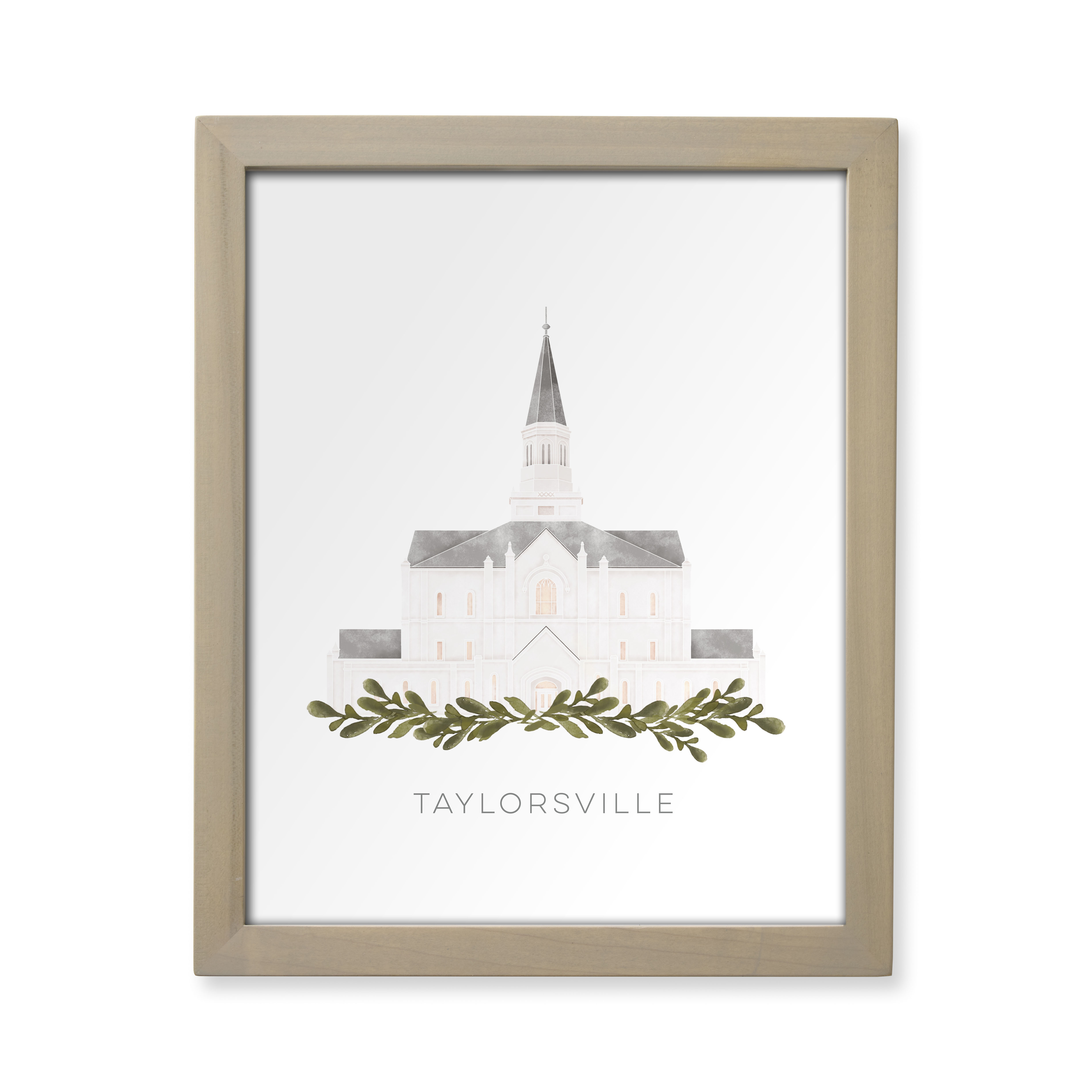 Taylorsville Utah Temple (13x16 Framed Paper Print)