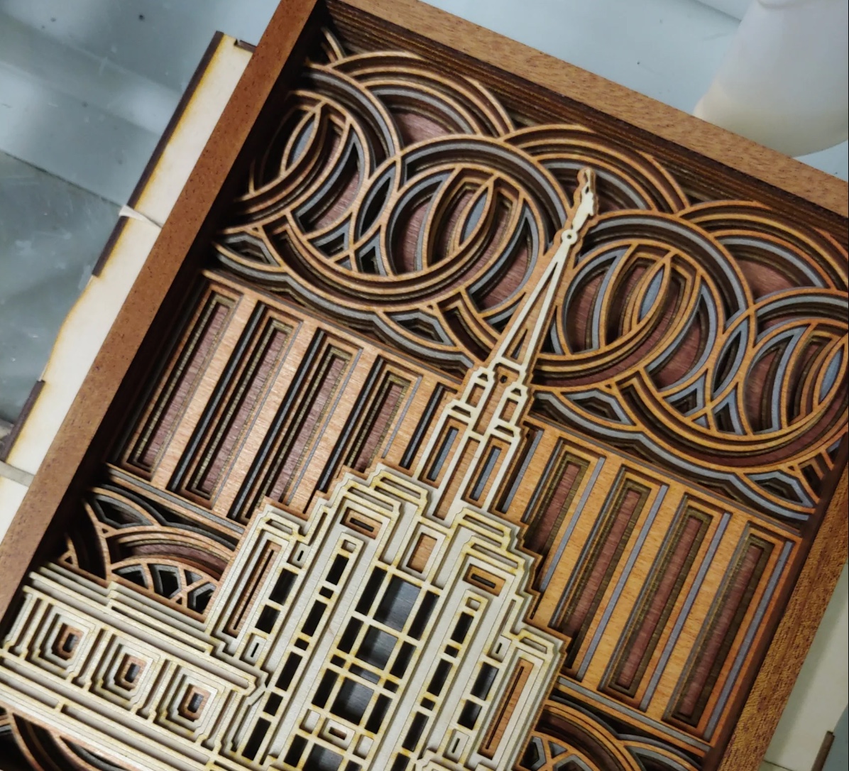 Oquirrh Mountain Utah Temple Layered Wood Plaque, , large image number 3