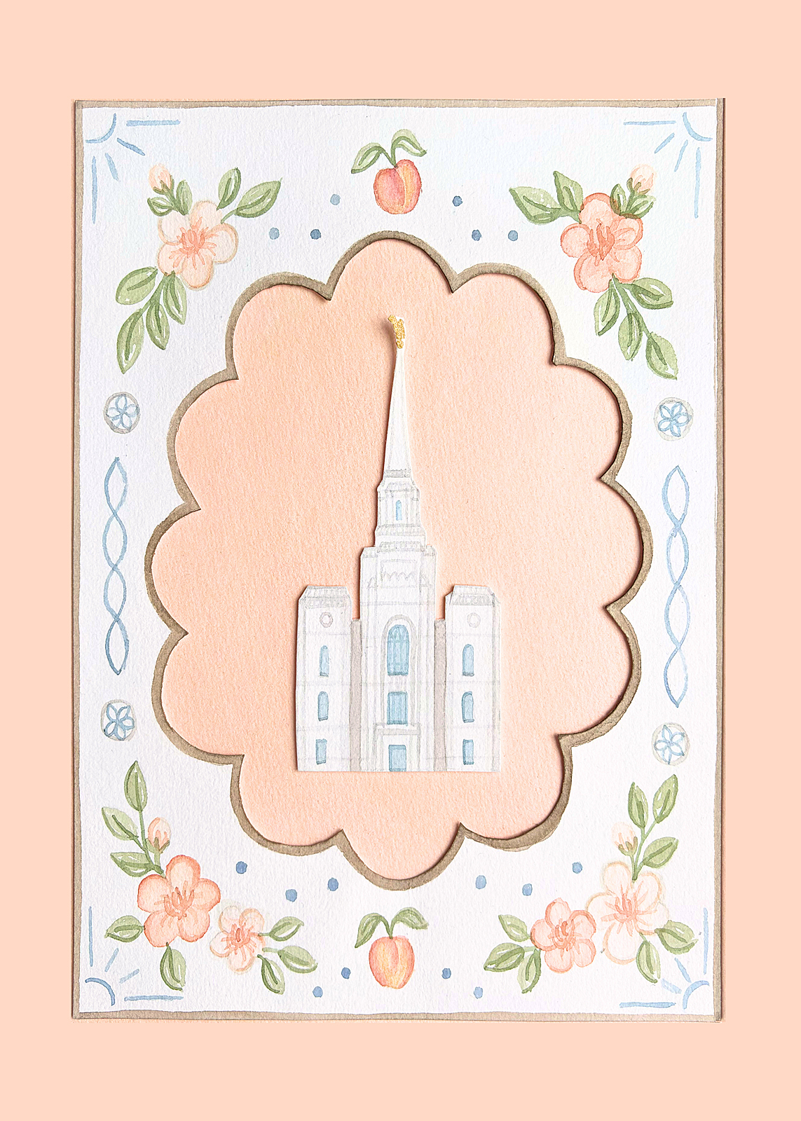 Brigham City Utah Temple Cottagecore Style Print