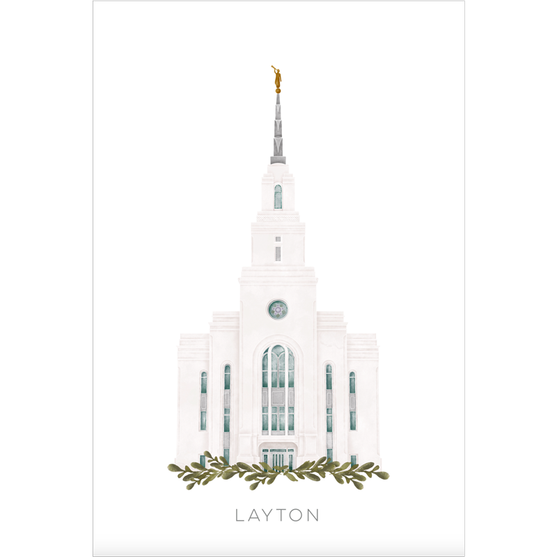 Layton Utah Temple (11x13 Framed Art)