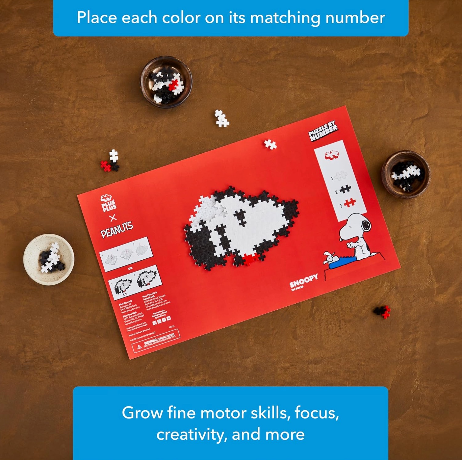 Plus Plus Snoopy 100 Piece Puzzle by Number, , large image number 2