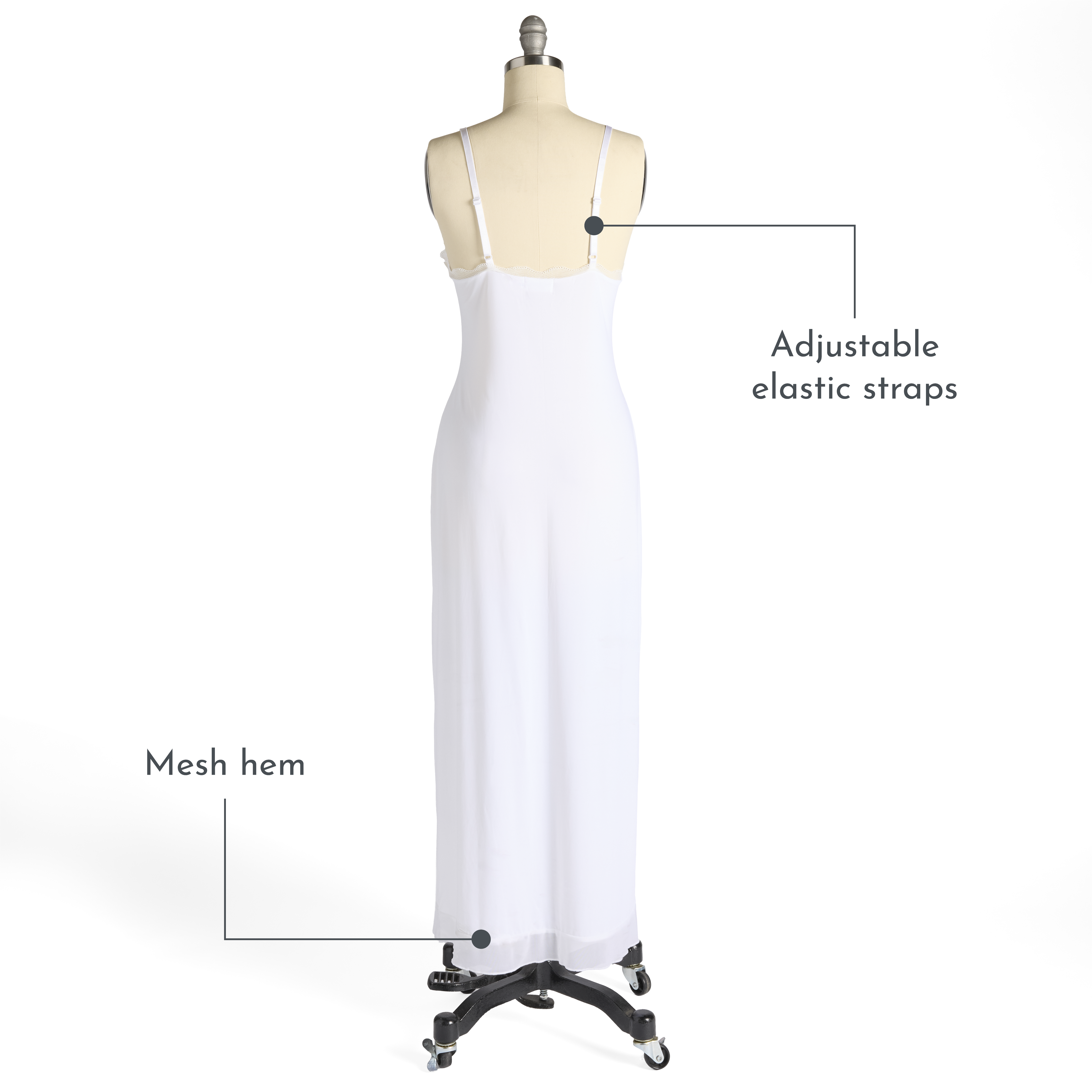 Lace Trim Temple Dress Full Slip , , large image number 3
