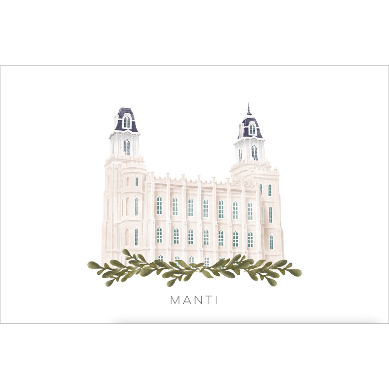 Manti Utah Temple (11x13 Framed Art)