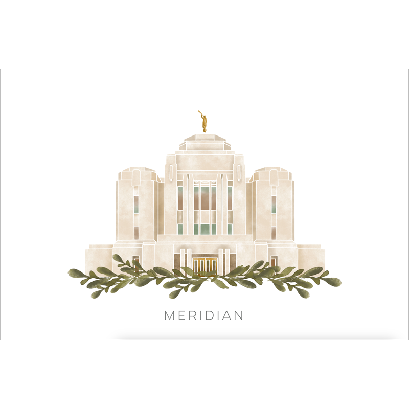 Meridian Idaho Temple (11x13 Framed Art)
